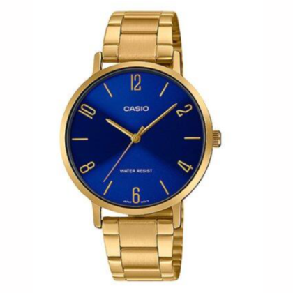 Casio General LTP-VT01G-2B Gold Stainless Steel with Blue Dial Analog Women Watch